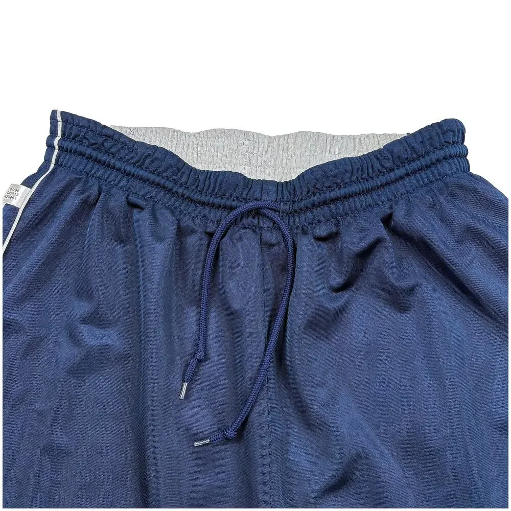 VTG Adidas Reversible Basketball Shorts Mens L Y2K Mesh Navy Gray Shiny 2006